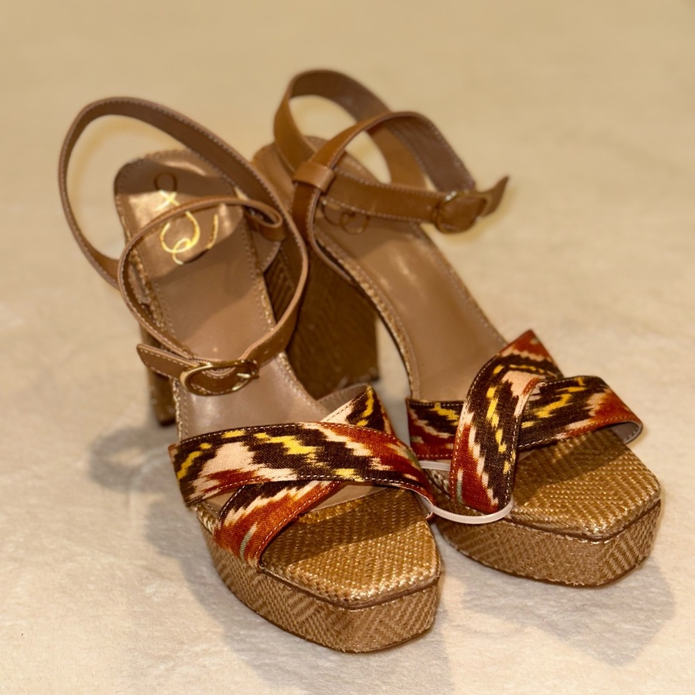 Sam Edelman Women's Nolita Platform, Sunset Orange Multi, 9.5